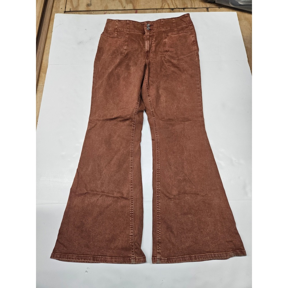 Maurices m jeans Rust Brown High Rise Flare Bell Bottom Jeans Size 14 REG